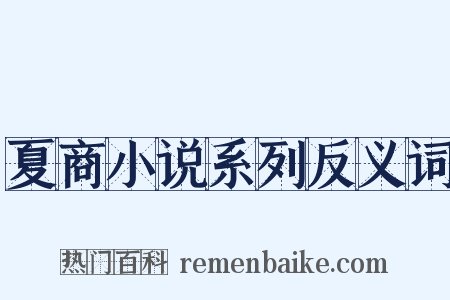 夏商小说系列反义词是什么意思的图片